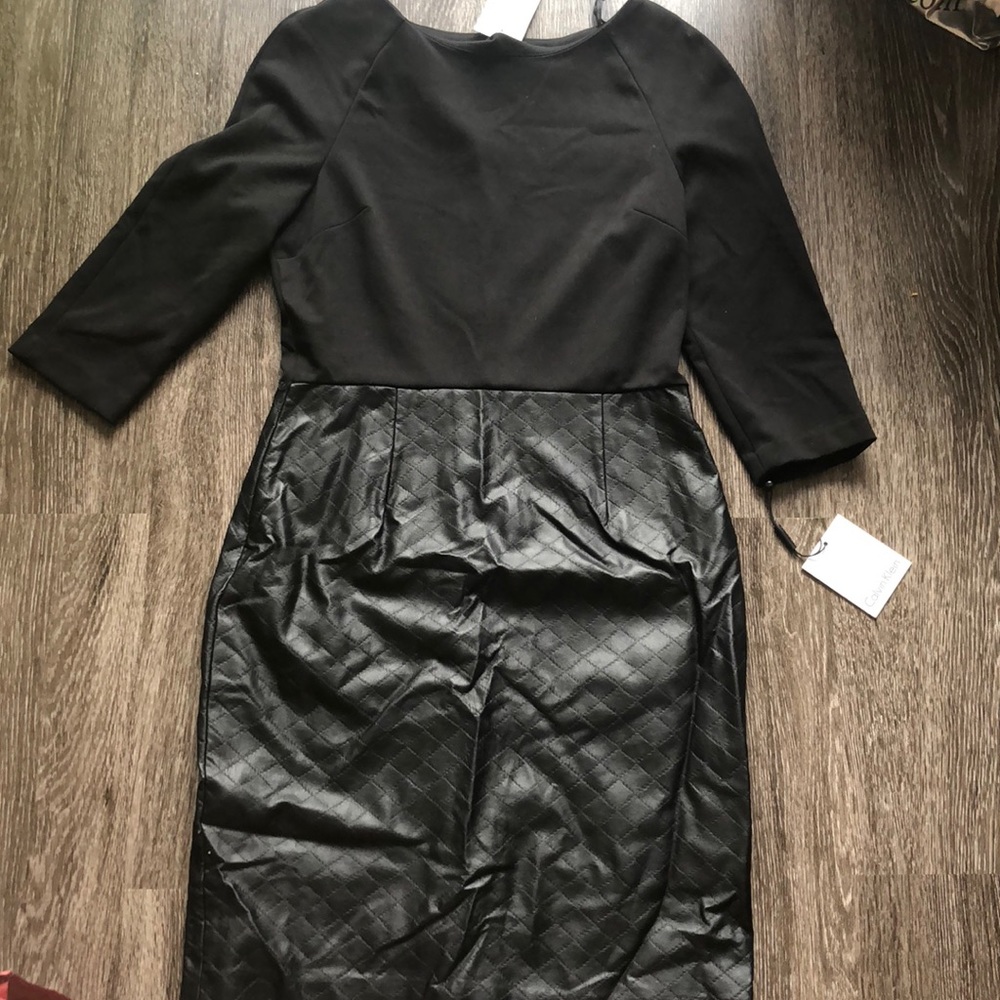Leather panel Dress